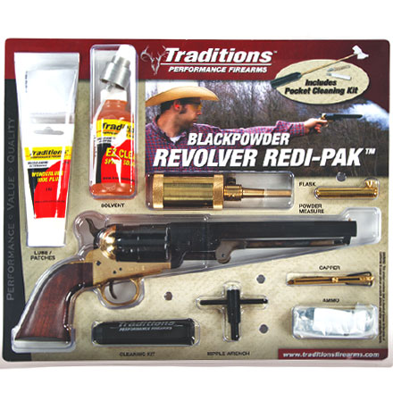 1851 Navy Black Powder Revolver 44 Caliber Walnut Grip 7.5 Inch Blued Octagonal Barrel Redi-Pak