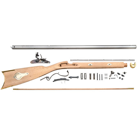 Mountain Rifle Kit 50 Caliber Flintlock 32 Inch White Octagonal Barrel 1:48 Twist Steel Trigger