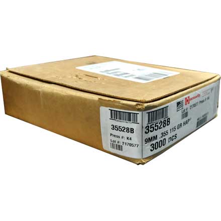 9mm .355 Diameter 115 Grain Hornady Action Pistol (HAP) 3000 Count
