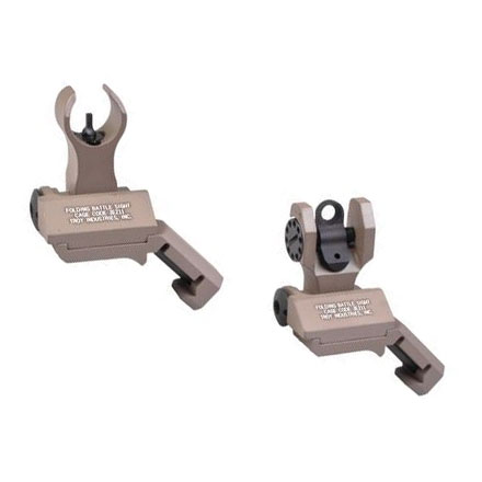 45 Degree Offset Folding BattleSight Set HK Front & Round Rear Flat Dark Earth