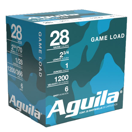 Aguil 28 Gauge 2-3/4" 1oz #6 Shot 25 Rounds 1200fps
