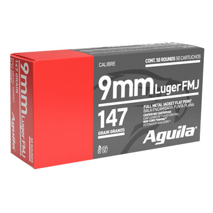 Aguila Subsonic 9mm Luger Full Metal Jacket 147 Grain 50 Rounds