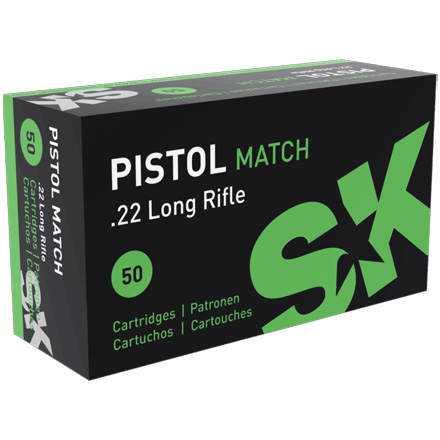 SK Pistol Match 22 Long Rifle 40 Grain Round Nose 50 Round Box