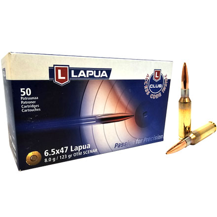 Lapua Ammunition 6.5x47 Lapua 123 Grain Scenar OTM 50 Rounds