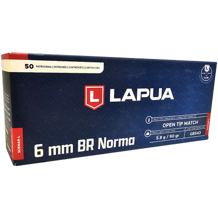 Lapua Ammunition 6mm BR Norma 90 Grain Scenar-L OTM 50 Rounds