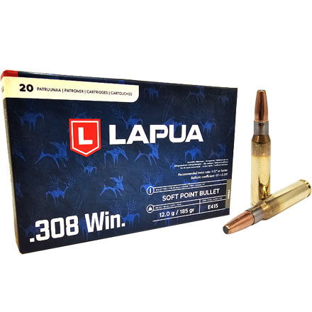 Lapua Ammunition 308 Winchester 185 Grain  Mega 20 Rounds