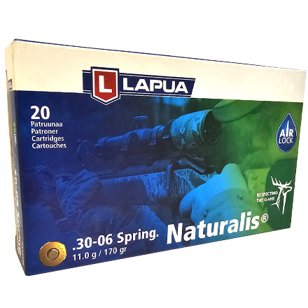 Lapua Ammunition 30-06 Springfield 170 Grain Naturalis Solid 20 Rounds