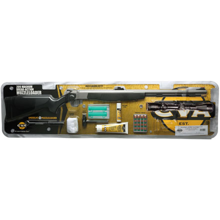 Optima V2 .50 Caliber Muzzleloader Kit Stainless Steel Barrel Black Stock With KonusPro 3-9x40 Scope