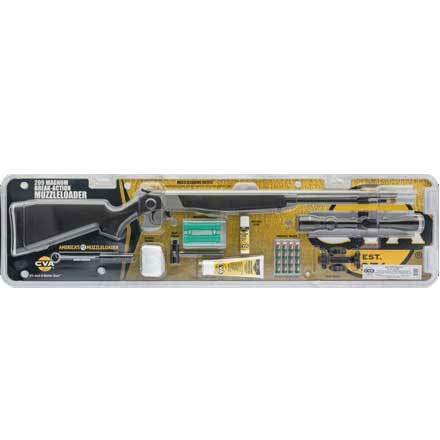 Wolf V2 50 Cal Muzzleloader 24 Inch 1:28 Twist SS Barrel Black Synthetic Stock 3-9x32 Scope