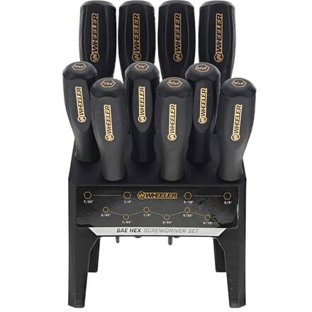 10 Piece SAE Hex Benchtop Screwdriver Set