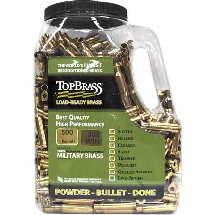 308 Winchester / 7.62x51 NATO Mixed Premium Reconditioned Unprimed Rifle Brass 500 Count