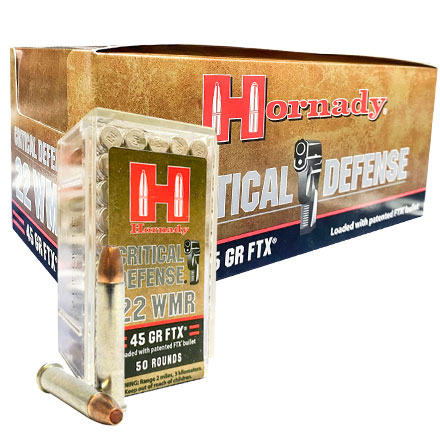 Hornady Critical Defense 22 Winchester Magnum 45 Grain FTX 500 Round Brick
