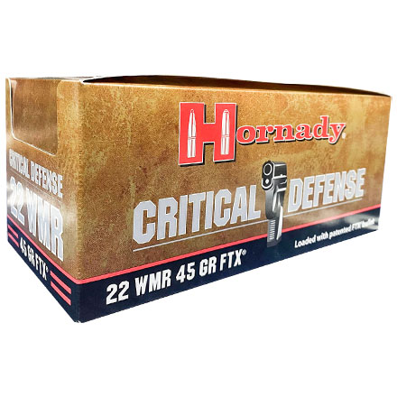 Hornady Critical Defense 22 Winchester Magnum 45 Grain FTX 500 Round Brick