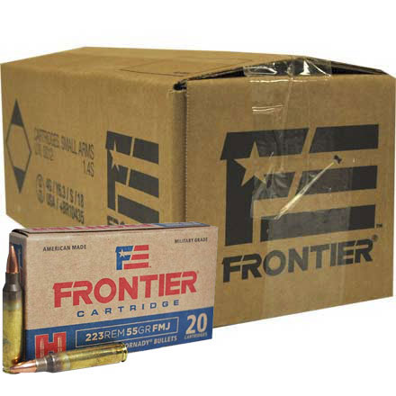 Hornady Frontier 223 Remington 55 Grain Full Metal Jacket  500 Round Case
