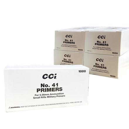 CCI Mil-Spec #41/5.56 NATO Small Rifle Military Primers 5000 Count Case