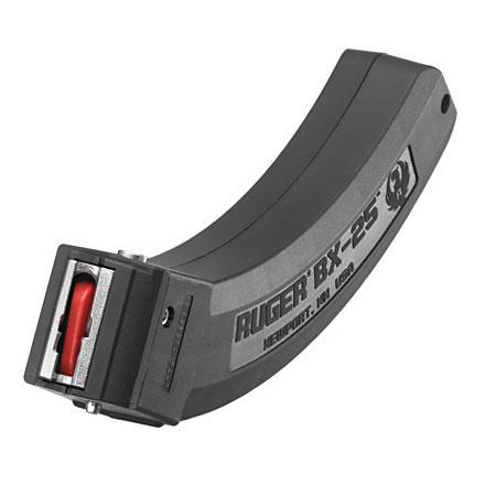 Ruger BX 25 10-22 Magazine Black Polymer Metal Feed Lips 25 Round Magazine