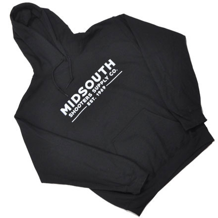 Midsouth Heavy Cotton Long Sleeve Hoodie Pullovers With Midsouth Brand (Black)