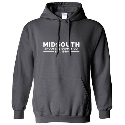 Midsouth Heavy Cotton Long Sleeve Hoodie Pullovers With Midsouth Brand (Charcoal)